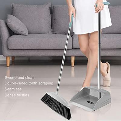 Broom and Dustpan Set Upright Standing Cleaning Set for Indoor