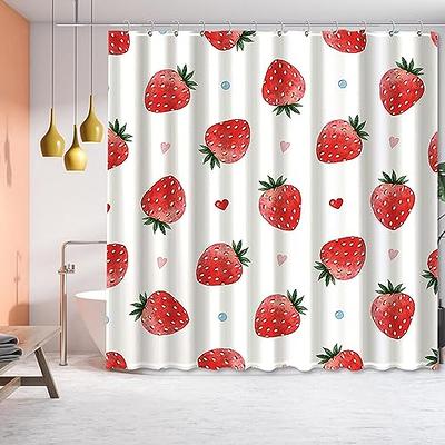 TOKTILIKT 72x72 Inch Strawberry Love Bathroom Shower Curtain Girl Pink Cute  Cartoon Strawberry Fruit Printed Bathroom Decoration Shower Curtain  Children Baby Bride Bathroom Decoration with 12 Hooks - Yahoo Shopping