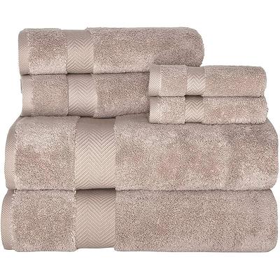 TEXTILOM 100% Turkish Cotton 6 Pcs Bath Towel Set, Luxury Bath Towels for Bathroom, Soft & Absorbent Bathroom Towels Set (2 Bath Towels, 2 Hand