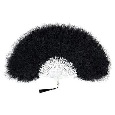 JYSILIYH Marabou Feather Fan,Handheld Marabou Feather Fan,Bridal