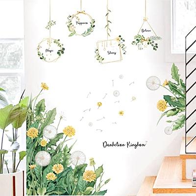 minimalist dandelion floral wall decal - TenStickers