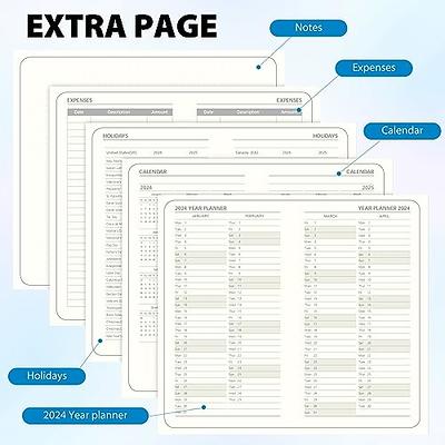 POPRUN 2024 Planner (4''x 6.25'') Pocket Calendar Weekly and Monthly (Jan  2024 - Dec 2024) Small Planner with Hourly Time Slots, Hard Cover