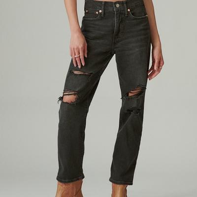 Lucky Brand High Rise Zoe Straight - Women's Pants Denim Straight Leg Jeans  in Rainstorm Dest, Size 28 x 27 - Yahoo Shopping