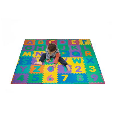 Foam Floor Alphabet Mat 96 pcs with Number Puzzle Mat by Hey! Play