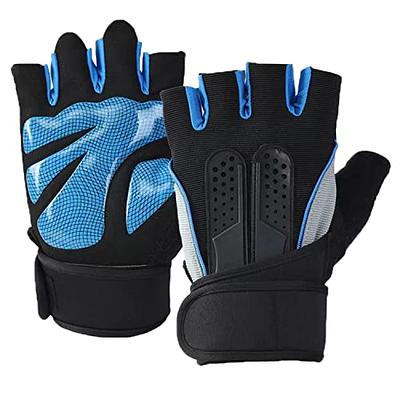 5R Weight Lifting Gloves , Wrist Support Gym Gloves , Fingerless Workout  Gloves , Weightlifting, Pull-Ups, Rowing, Gym, Men and Women (Blue, Large)  - Yahoo Shopping