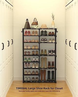 32-40 Pairs Shoe and Boot Storage Shelf Rack Organizer with Hooks