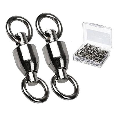 FishTrip 30Pcs Ball Bearing Fishing Swivels with Oval Split Ring, Stainless  Steel Snap Swivel Saltwater,Heavy Duty Terminal Tackle Connector (8#) -  Yahoo Shopping
