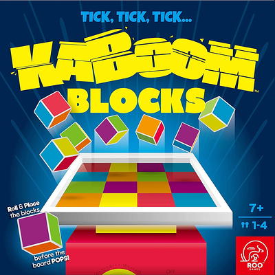  ROO GAMES Kaboom Blocks - Fast-Paced Matching and Building Game  - for Ages 7+ - Board Game for Kids - Match and Build The Pattern Before  The Board Pops! : Toys & Games