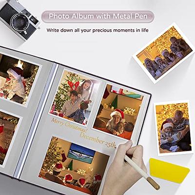 loveer photo album self adhesive scrapbook album for 4x6 5x7 8x10 pictures,  linen cover 40 sticky pages diy memory book?birth