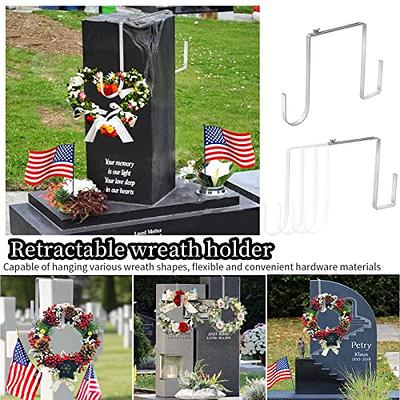 Christmas Headstone Wreath Hanger Adjustable Cemetery Headstones Wreath  Holder