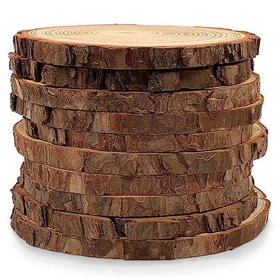 10 Pcs Unfinished Natural Wood Slices - Circles Crafts Christmas Ornaments  Rustic DIY Crafts with Bark 