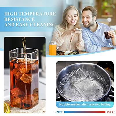 Clear Series 16 oz Square Highball Beverage Drinking Glasses (Set of 8)