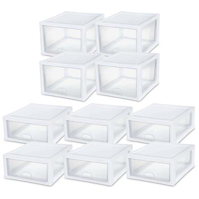 Sterilite 16 Qt Clear Plastic Stacking Storage Containers with