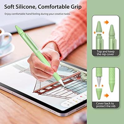 Moko Silicone Pencil Sleeve for Apple Pencil 2nd Generation, Support Magnetically Attach Wirelessly Charge, Lightweight Anti-Slip Grip Pencil Holder