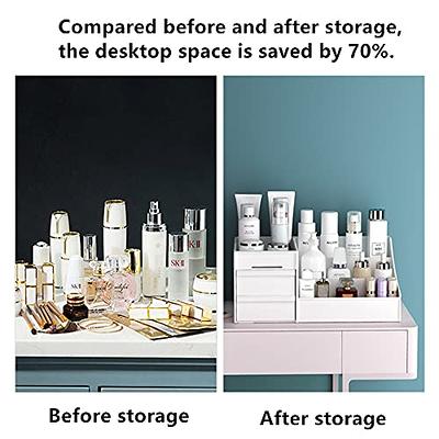 BREIS Makeup Organizer for Vanity,Large Capacity Countertop Organizer with  Drawers,Bathroom Bedroom Desk Cosmetics for Skin