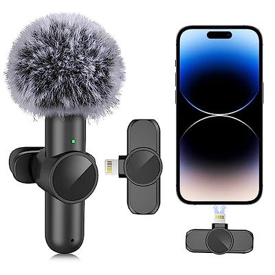 Professional Wireless Lavalier Lapel Microphone for iPhone, iPad - Cordless  Omnidirectional Condenser Recording Mic for Interview Video Podcast Vlog