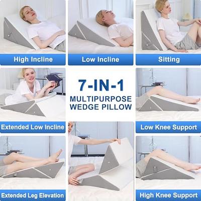 Ebung Leg Elevation Memory Foam Pillow, Elevating High Density Foam Wedge  with Washable Cover