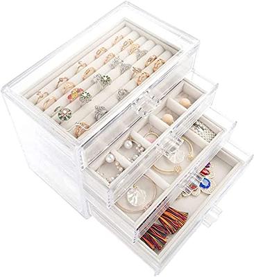 Jenseits Acrylic Jewelry Box, Clear Jewelry Organizer W/ 4 Drawers & 2 Earring  Holder, Cute Jewelry Box For Bracelet Necklace Rings Storage, Dustproof  Velvet Jewelry Display Case Gift For Women Girls - Yahoo Shopping