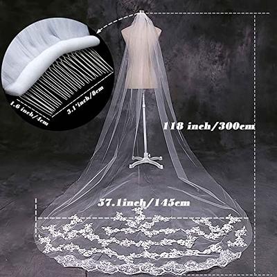 Acenail Veils for Brides Cathedral Wedding Veil White Bridal Veils Long  Veils for Bride Wedding Floor Length Veil with Lace 1 Tier Veil Floral 118  inch Embroidered Wedding Veils and Headpieces - Yahoo Shopping