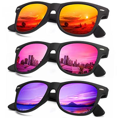 KALIYADI Polarized Sunglasses for Men and Women Matte Finish Sun glasses  Color Mirror Lens UV Blocking (3 Pack) - Yahoo Shopping