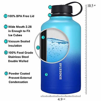 SENDESTAR 64 oz Water Bottle Double Wall Vacuum Insulated Leak