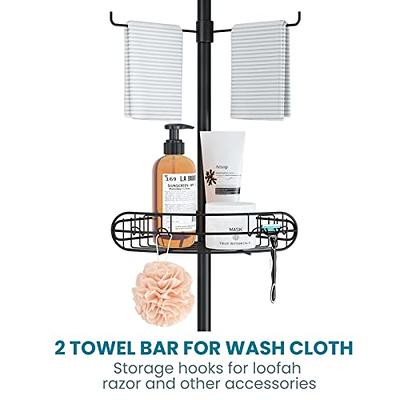 ALLZONE Rustproof Shower Caddy Corner for Bathroom,Bathtub Storage  Organizer for Shampoo Accessories,4-Tier Adjustable Shelves with Tension  Pole,56 to