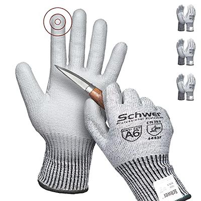 Schwer 3 Pairs Cut Resistant Gloves ANSI A6 Cut Proof Work Gloves