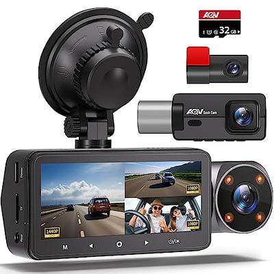  3 Channel Dash Cam, Front Inside and Rear 1440P+1080P+