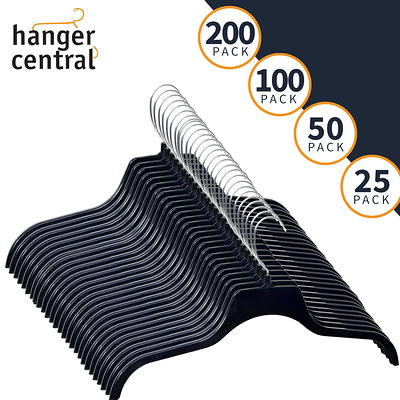 Hanger Central Recycled Heavy Duty Plastic Hangers, Short Polished