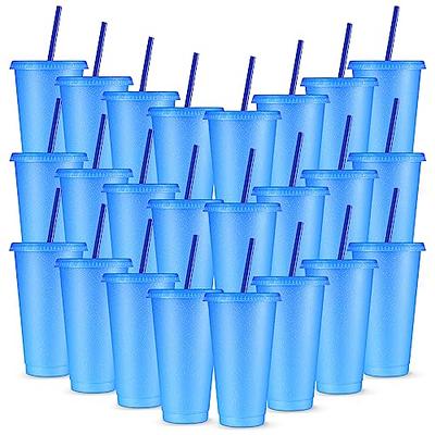 Clear Plastic Cups with Lids & Straws - 24 Pc. - Yahoo Shopping