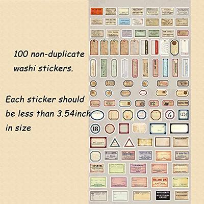Vintage Scrapbook Washi Stickers Set - 100 Pcs Aesthetic Ephemera Scrapbooking  Supplies