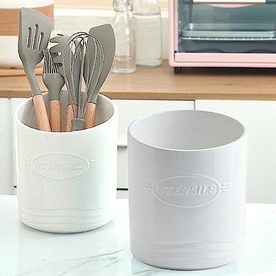 SZUAH Kitchen Ceramic Utensil Holder, Larger Capacity Utensil Crock, for  Kitchen Counter top & Dining Table (