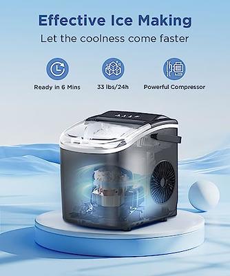 Silonn Ice Makers Countertop, 9 Bullet Ice Cubes Ready in 6 Minutes, 26lbs  in 24Hrs Portable Ice Maker Machine Self-Cleaning, 2 Sizes of Bullet-Shaped