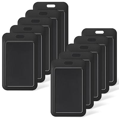 Uniclife 10 Pack Sliding ID Badge Holder Hard Black Vertical Plastic Card  Case Protector Pouch with Clear Window for Office School ID Credit Cards  Proximity Key Cards Driver's Licenses and Passes 