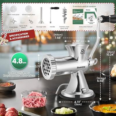 VEVORbrand Manual Meat Grinder,304 Stainless Steel Hand Meat Grinder Double  Suction Cup Base & Clamp Meat Grinder Manual with Nozzle Meat Grinder for