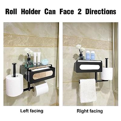 VOLDRA Toilet Paper Holder with Shelf Black Wipes Dispenser Bathroom Toilet  Paper Holder with Storage Upgrade Drawer Design Toilet Tissue Holder
