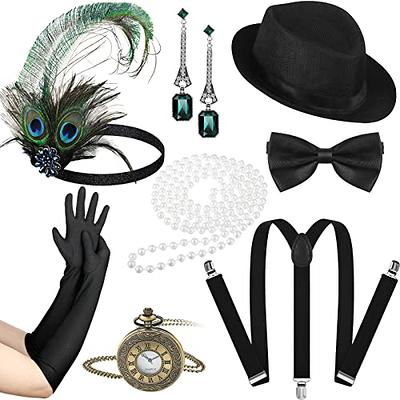 Leadtex Women's 1920s Fringed Flapper Costume,Gangster Lady Costume,Great Gatsby  Dresses with Feather Headband,Beaded Necklace Black 16-18 - Yahoo Shopping