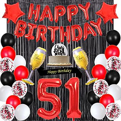 Fancy 17TH Birthday Party Decorations Supplies Red Black Later Balloons  Happy Birthday Cake Topper Sash Foil Black Curtains Foil Star Balloons  Number Red 17 