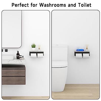 Marble Double Toilet Paper Holder with Shelf, Paper Towel Holder Wall  Mount, Matte Black Toilet Paper Holder, Tissue Holder for Bathroom - Yahoo  Shopping