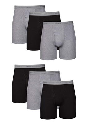 Hanes Men's Value Pack Black/Grey Boxer Briefs, 6 Pack - Yahoo