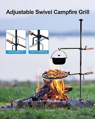 Lightweight Campfire Grill with Griddle Fire Grate Cooking Folding