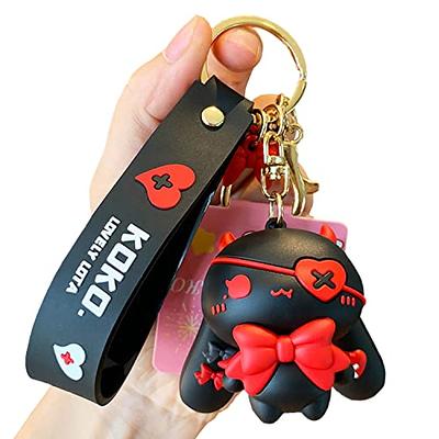 You WIZV Keychain for Women Star-Moon Rabbit Key Ring Demon Rabbit Charm Bag Accessory Lovers Best Friend Gift
