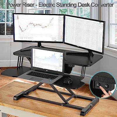 Mount-It! Electric Standing Desk Converter, Motorized Sit Stand Desk With  Built In USB Port