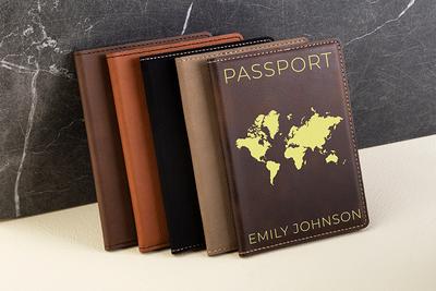 Mia Monogram Personalized Leather Passport Cover & Holder