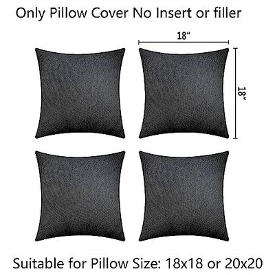 Demetex 18x18 Pillow Covers, Square Soft Solid Throw Pillows Set of 2, Home  Decorative Linen Pillow Cover for Couch Car Chair, 18 x 18 inch, Brown