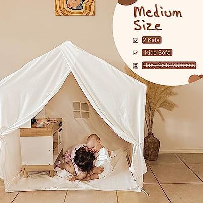 Large Kids Tent for Kids Reading, Kids Playhouse with Banner,Light and  Padded Mat, Nook Boho Adult Tent