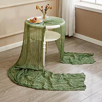 Snowkingdom 6PCS 13Ft Sage Green Cheesecloth Table Runner, 160inch Long  Cheese Cloth Boho Gauze Table Runner for Wedding Bridal Baby Shower  Birthday