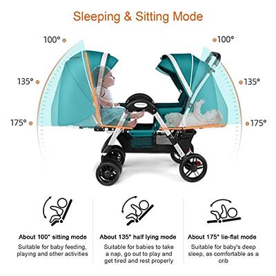  Toddler Stroller for Twins Side by Side, Detachable 2 Single  Strollers Double Pushchair with Reversible Bassinet,Adjustable Canopy,for  0-3 Years Boys Girls (Color : Pink) : Baby