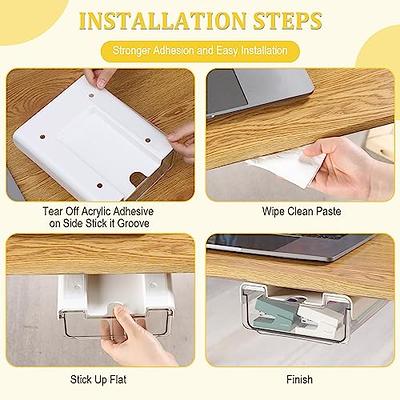 Under Desk Drawer Storage Organizer, Hidden Desktop Organizer with 2  Layers, Stick on Desk Drawer Attachment, Desk Accessories & Workspace  Organizers