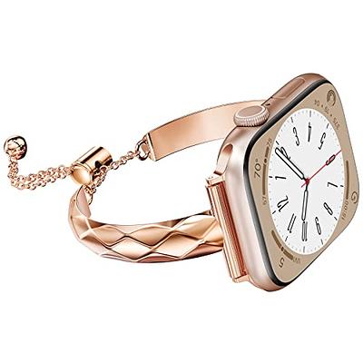 VISOOM Gold Bracelet Compatible for Series 9/8 Gold Apple Watch Band  41mm/40mm/38mm Series 7/SE Women Dressy Luxury Wristband Jewelry Metal  Watch